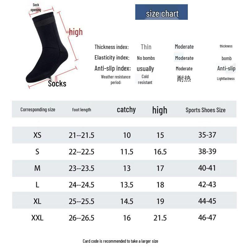 3mm Non-slip Diving & Snorkeling Socks, Warm and Wear-resistant, Long/Short Tube, Ideal for Beach and Water Sports.