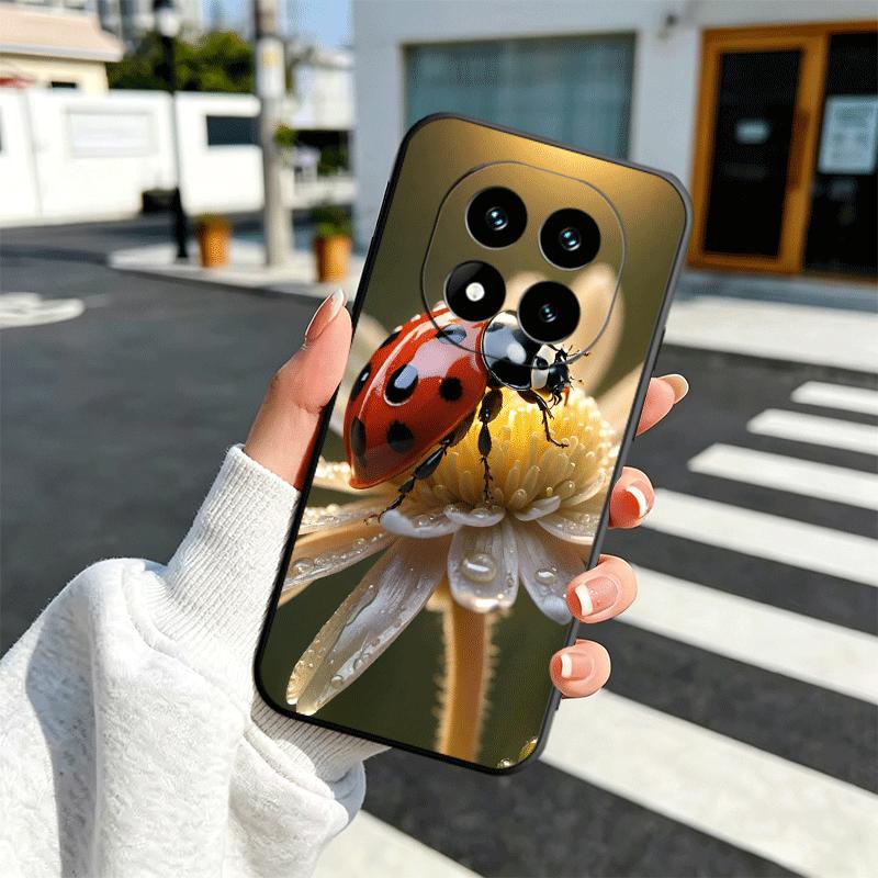 

Seven-Spotted Red ladybug Soft Phone Case for Xiaomi Redmi Note 12 13 14 15 Pro Plus 11 12S 11S 11T 10 4G Black Cover Back Shell Redmi Note 14 Pro 5G