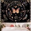 Polyester Boho Mandala Butterfly Floral Tapestry, Cottagecore Aesthetic Wall Hanging, Bedroom Dorm Home Decor, Gift