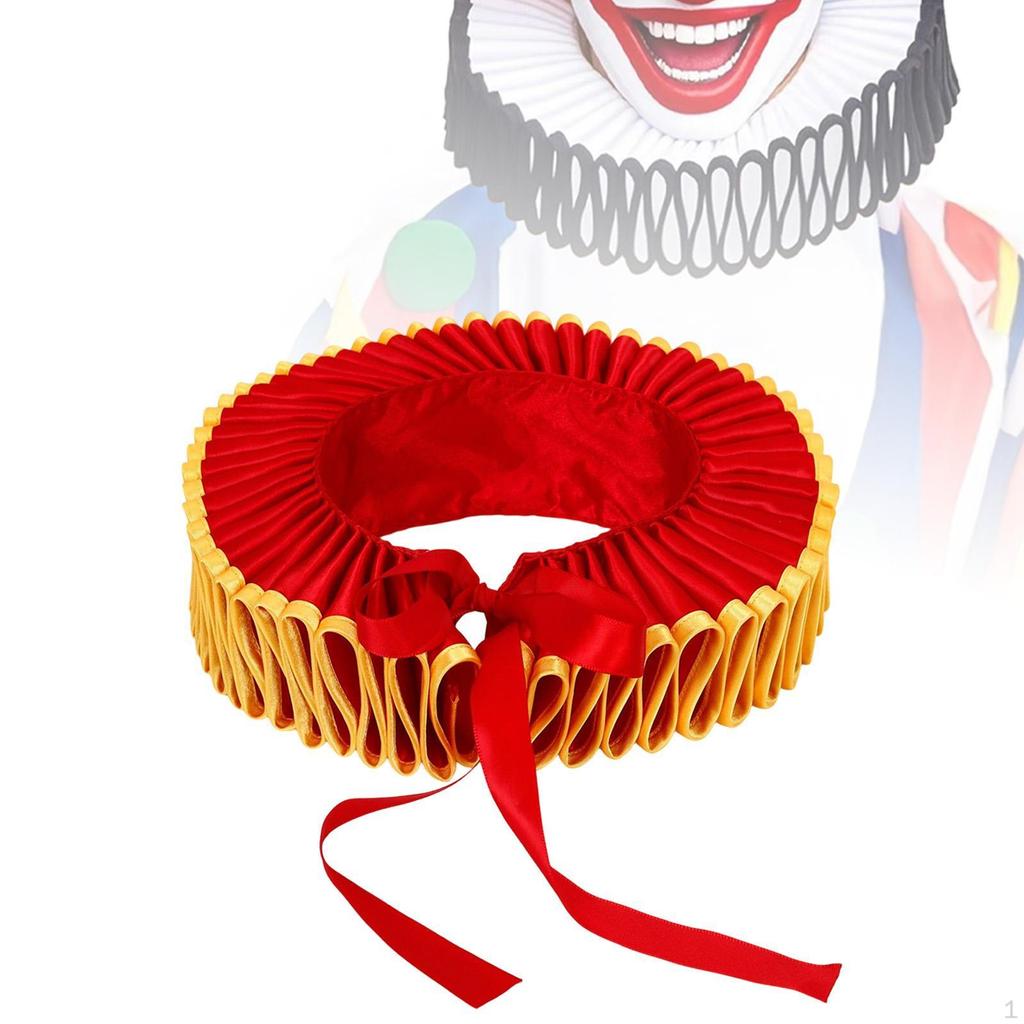 Elizabethan Clown Neck Ruffle Detachable Ruffled for Holiday Prop