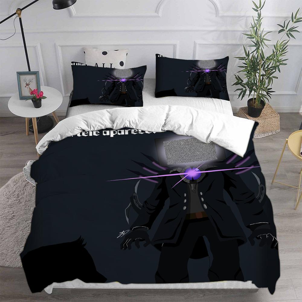 Game Skibidi Toilet Arale Comforter Bedding Sets Quilt Bed Cover Duvet Cover Pillow Case 2-3 Pieces Sets Kids Adult Size