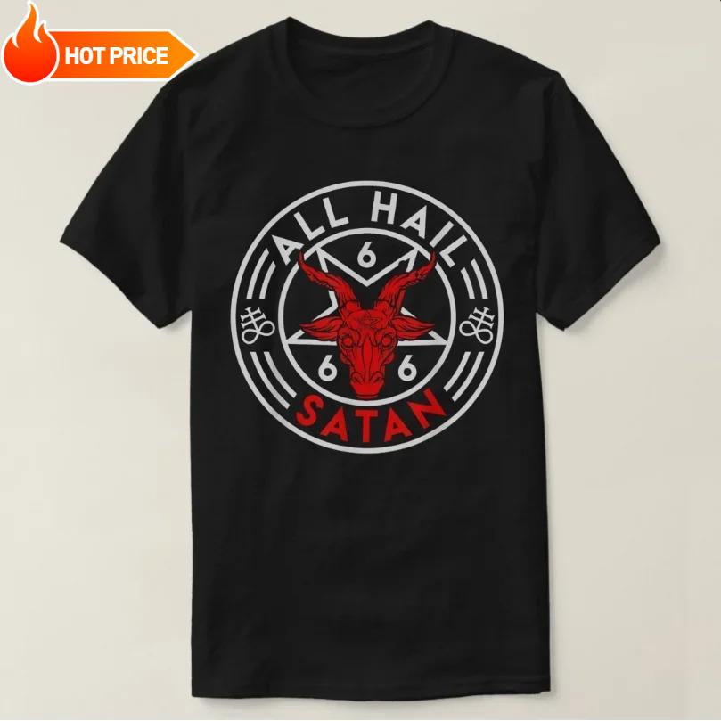 All Hail Satan Baphomet Devil Goat Bafomet TShirt 100 Cotton ONeck Summer Short Sleeve Casual Mens Tshirt Size S3XL