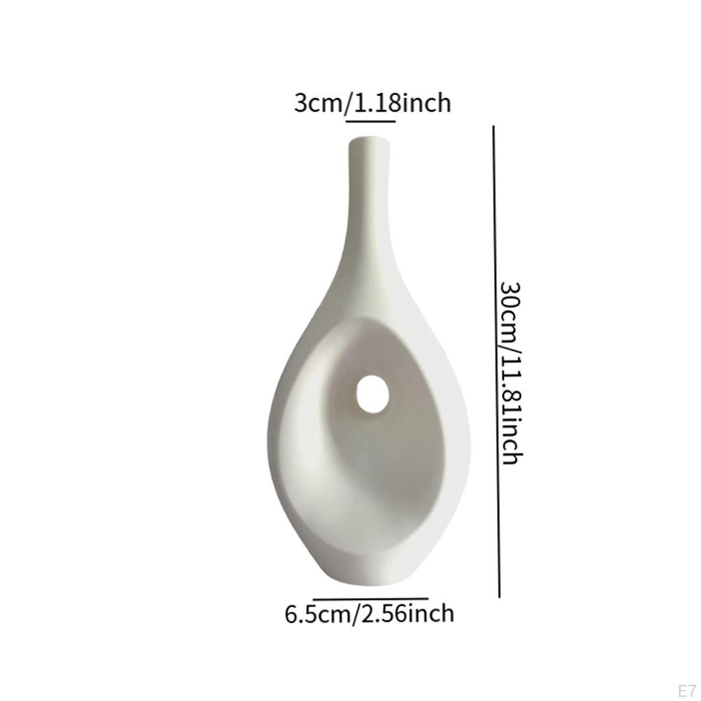 Decorative Flower Vase, Minimalist Container, Dried Arrangement for Entryway,