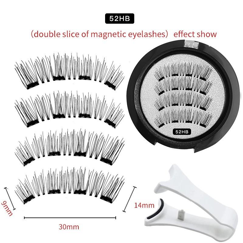 Magnetic False Eyelashes Set With Eyelash Curler Soft Natural Full Strip Reusable No Glue