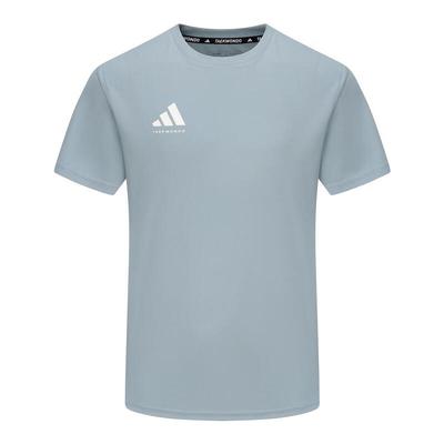 SS25 Simple Breathable Round Neck Short Sleeve T-Shirt Unisex Tops Gray Blue ADICLTS24CTKP-PBW