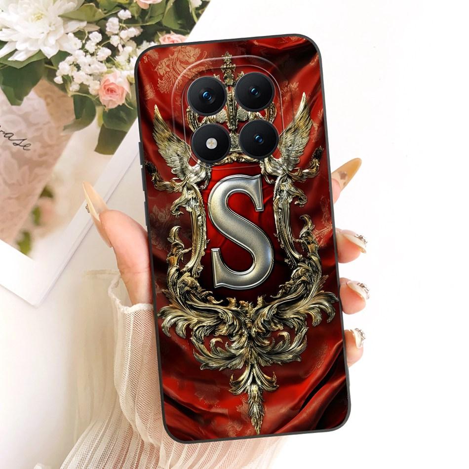 For Xiaomi Redmi Note 15 Pro+ 15Pro 5G Feather Crown Initial Letter Phone Case For Redmi Note 15 Pro Plus 5G Soft Silicone Cases