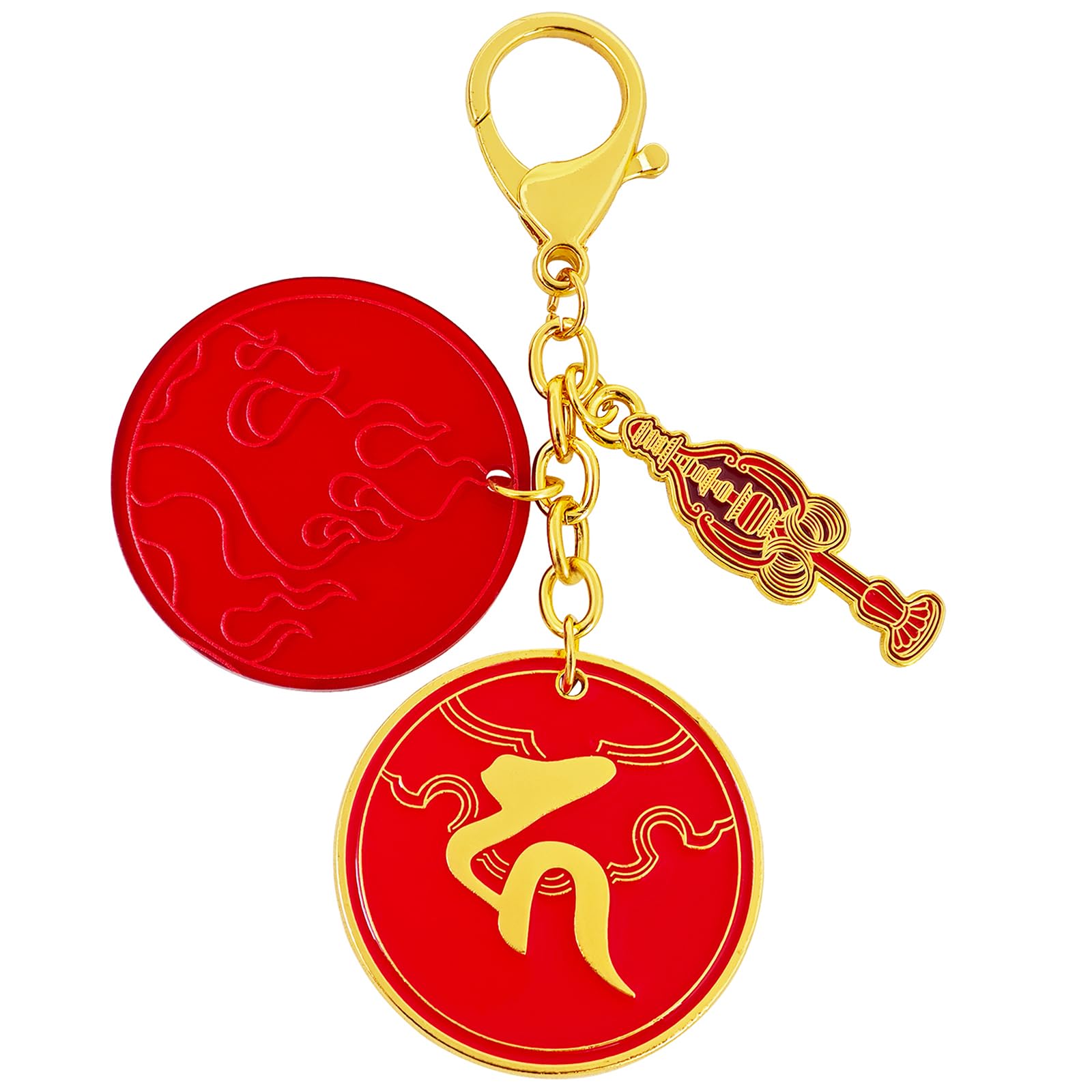 Jizo Bodhisattva Jewel Protection from Stress Relationship Lucky Gift [YISHUI] Fire-Resistant Keychain, Staff, Six-Ring Amulet, Talisman, Disaster,