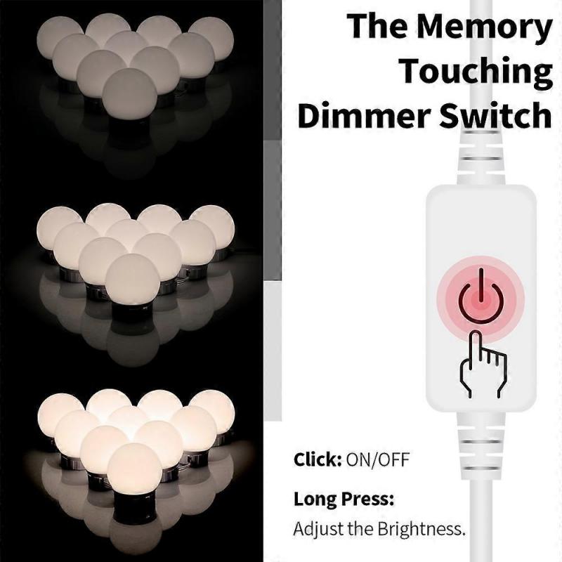 3 Color Temperature Mirror Front Lamp USB Simple Bathroom Makeup Light Bulbs, Power Source: 14 LEDs