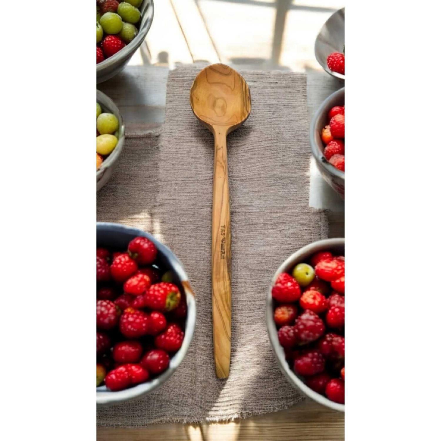 

Edremit Olive Tree Natural Wood Handmade Wooden Spoon Tablespoon 30 Cm коричневий
