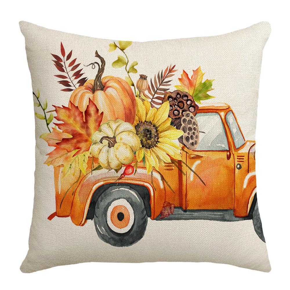 New Harvest Festival Autumn Cushion Pumpkin Vase Sunflower Home Cushion Pillow Cover