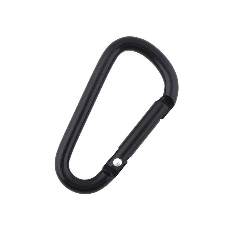 42mm Black Aluminum Alloy Carabiner Hook for Bags - Portable Small Accessory Ornament