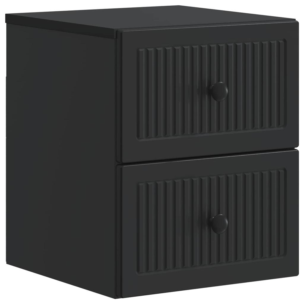 Wall Mounted Nightstand Black 33 X 34.5 X 40 Cm