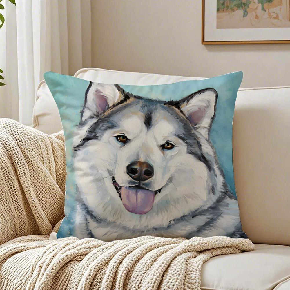CUTE AAlaskan Malamutes Cushion Cover Pillowcase Antidustmite living Room Sofa Decor Cushion Room
