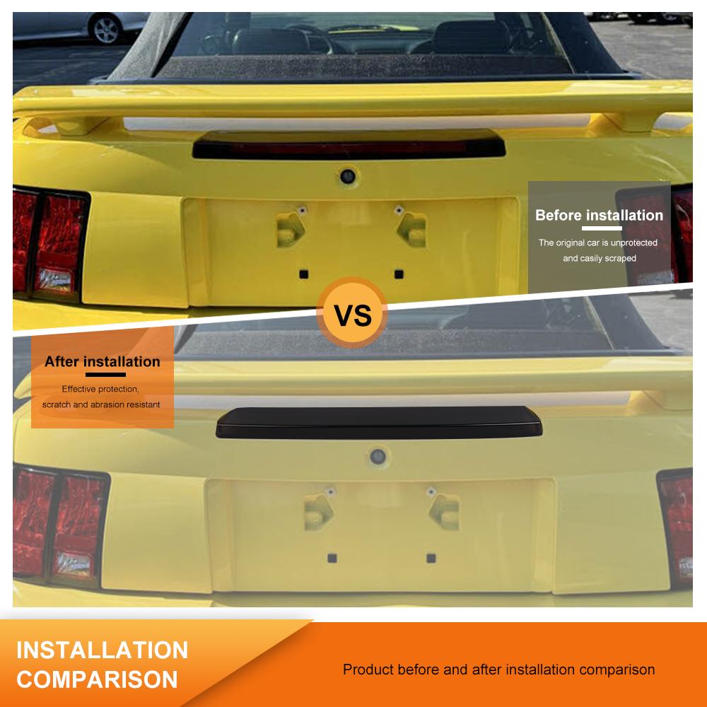 Smoked Black Rear 3rd High Brake Tail Light Lamp Trim For Ford Mustang 1998-2004