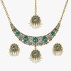 Indiase Strass Kwast Ketting en Oorbellen Set, 3-delige Etnische Mode Sieraden