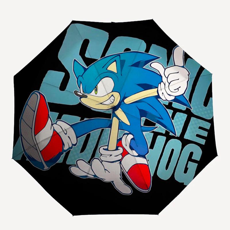 

1PC Sonic, Hedgehog Automatic Open/Close, 8-Rib Durable Frame Compact Travel Umbrella for Men & Women S1222008