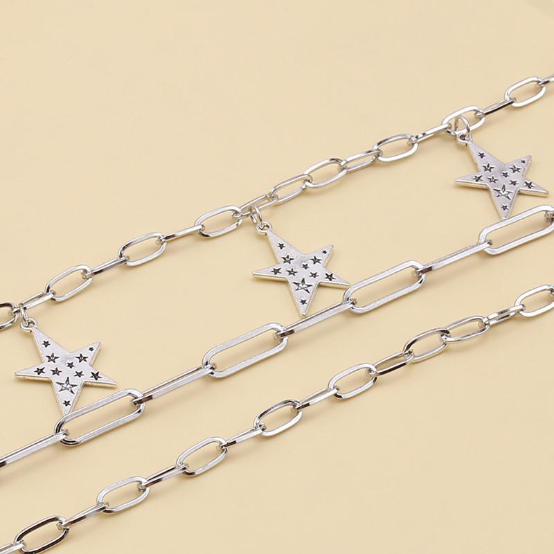 Punk Pants Chain Pentagram Keychains for Men Women Jean Trouser Biker Chains Harajuku Goth Jewelry Gothic Rock Emo Accessories