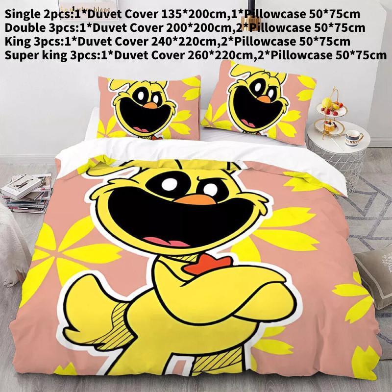 Luxurious Three Piece 3d Digital Print Bed Set Featuring Soft Microfiber Cartoon Design