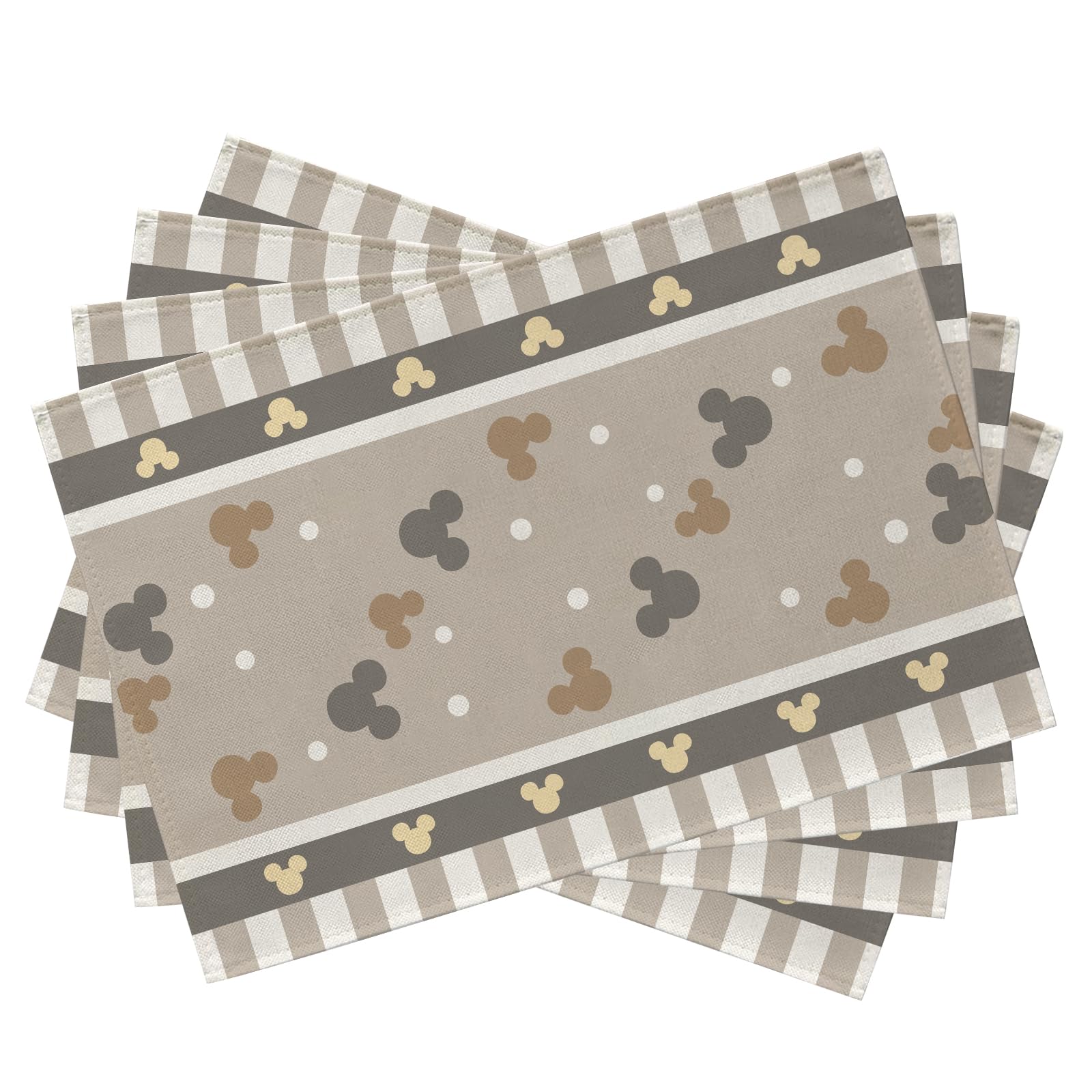 

Grey Placemats Set of 4, Grey Polka Dots Dining Table Place Mats, Farmhouse Kitchen Decor Home Decoration 12 x 18 Inches 4Pcs-12 X18
