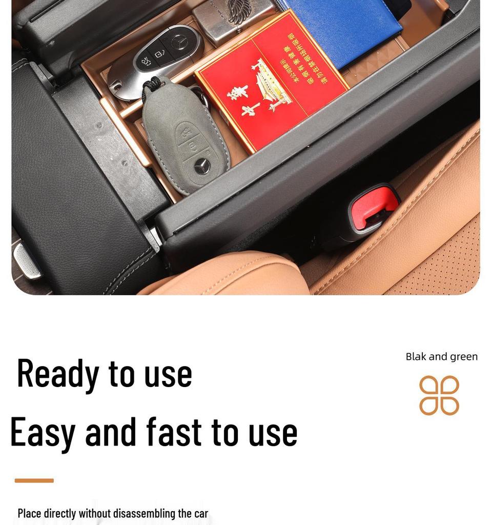 Storage Organizer for Mercedes-Benz GLC260, New C/E-Class, and E300L Center Console Armrest.