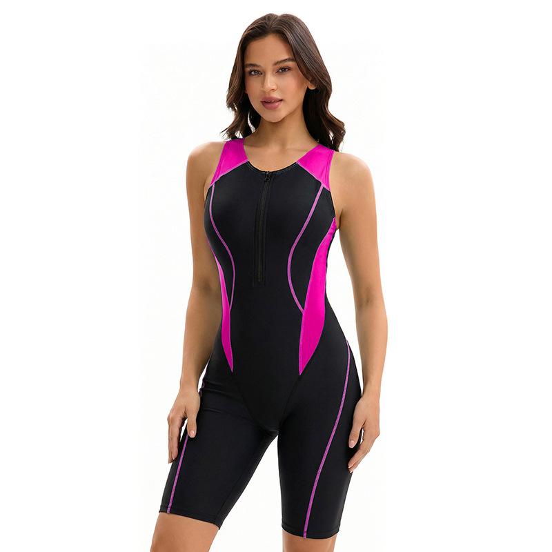 Sexy Sports Boxer Swimsuit Women's Conservative Pants Surfer Clothes Sleeveless Backless Swimsuit