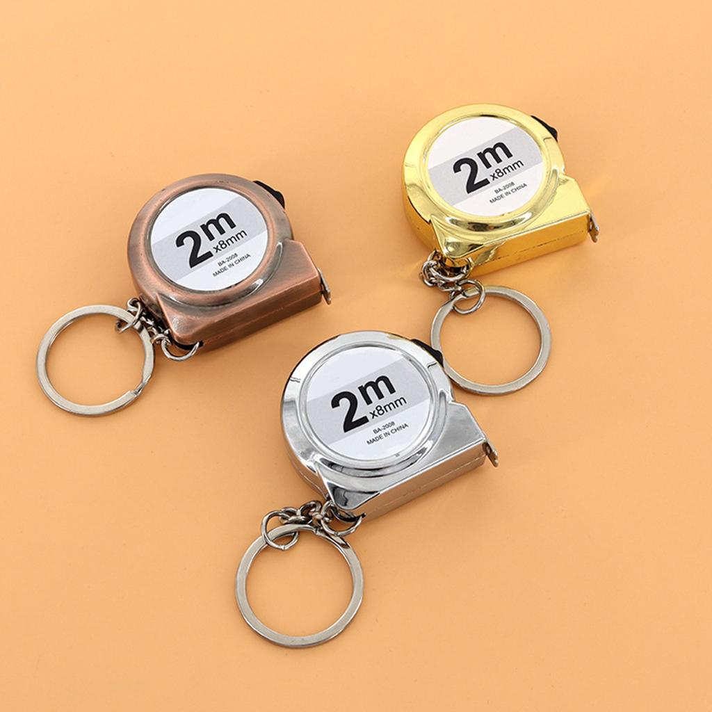 2M Miniature Tape Measure ABS Carbon Steel Keychain Portable Measuring Tool for Home Office Car DIY Projects Daily Use