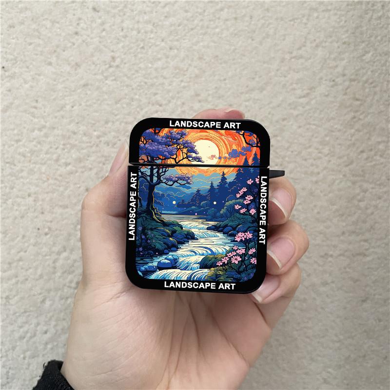 

Mountain Sunset Landscape Earphone Case For Airpods Pro2 1 2 3 Pro Hand Painted Wireless Headphone Cover For AirPods Accessories Airpods 3(2021)