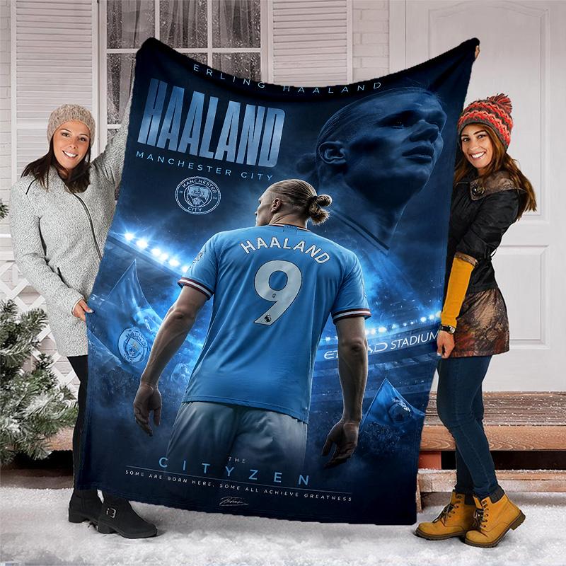 1pc Haaland1 Theme Blanket - Digital Print, Polyester, Cozy for All Seasons, Perfect for Outdoor, and Travel