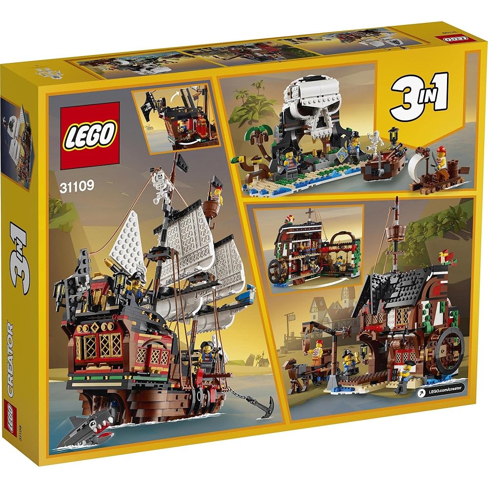 LEGO Creator Pirate Ship Building Set 9-11 Years Old Kids Toy Blocks 31109