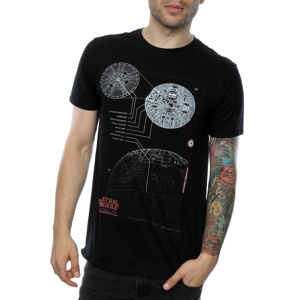 Star Wars: Rogue One Mens Death Star Plans Cotton T-Shirt
