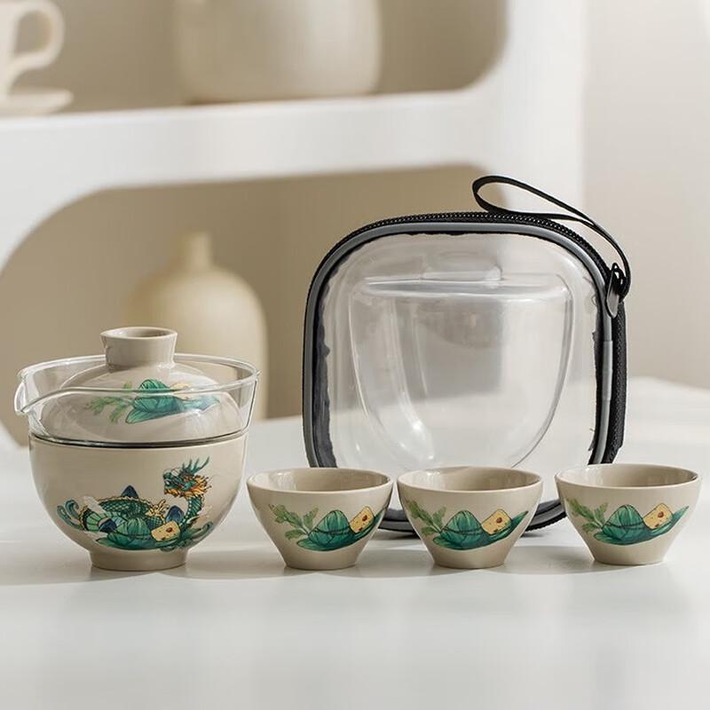 

Jiang Lai Plant Ash Glass Portable Travel Tea Set