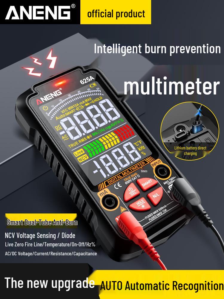 Rechargeable High-Precision Smart Digital Multimeter - Multifunctional, Fully Automatic, Anti-Burnout Electrician Tool.