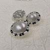 10pcs Elegant Pearl Round Metal Shank Buttons, 16/21mm Gold Silver Sewing Buttons for Blouse Dress Coat, Clothing Decor Buttons