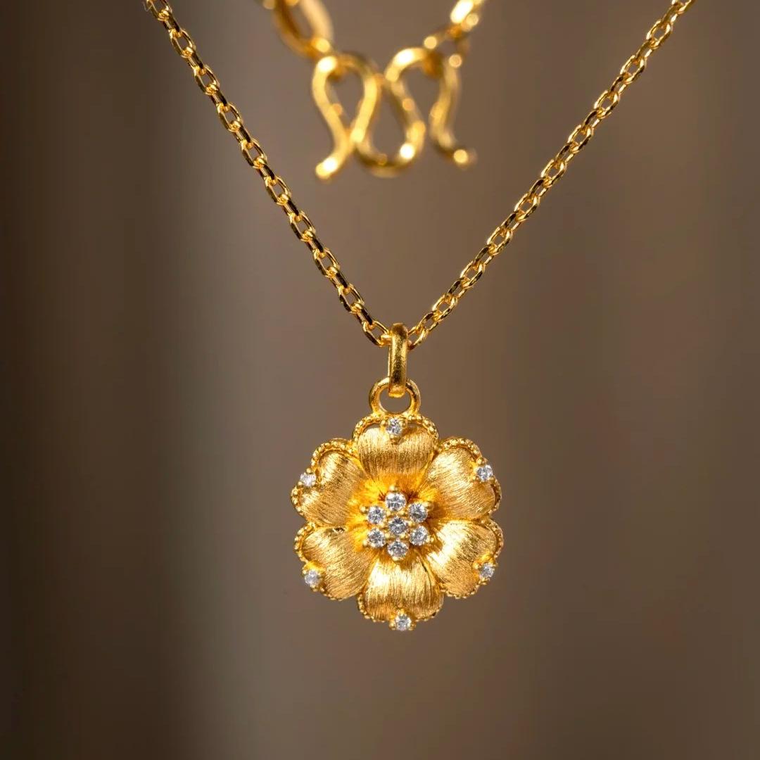 Rich Flowers In The World Shine Romantic Silk Petals, Pendants, Necklaces, Brushed Craftsmanship, Diamonds, Peony Flowers, Stud Earrings, Women