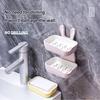 Wall Mounted Soap Dish Double Layer Design Strong Load-bearing Easy Installation Sponge Holder Bathroom Soap Rack