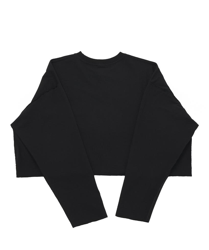A NOTHING Vintage P. Dyeing Cut-Out Crop-Tee (Black)