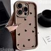 Phone Case For iPhone 16 15 13 14 Pro Max 11 12 13 7 8 16 Plus XR X XS Max SE2022 Love Heart Print Matte Soft Shockproof Cover