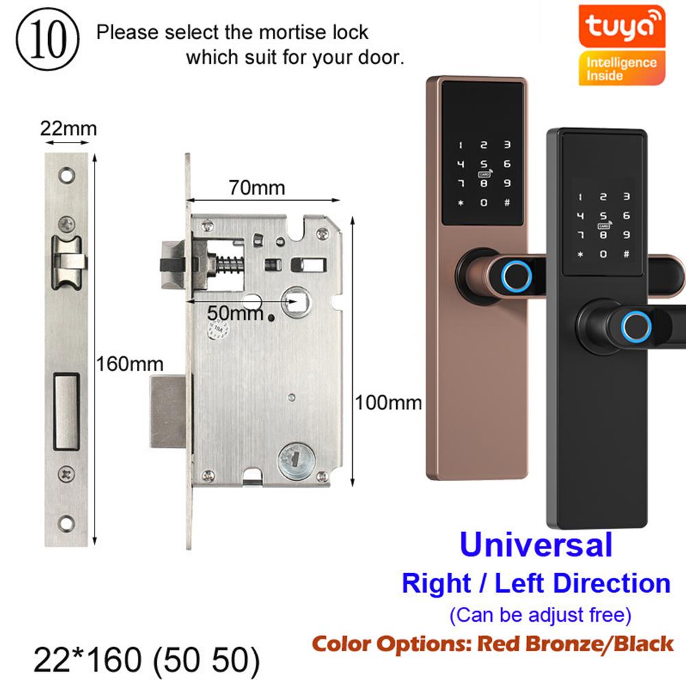 Tuya Electronic Door Lock with Password Wifi Biometric Tuya App Remote Unlocking Keyless Lock Fingerprint for Home Office Door