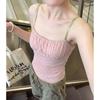 French Sweet Pink Floral Sleeveless Small Suspender Vest Women's Summer Unique and Beautiful Outer Wear Inner Tube Top