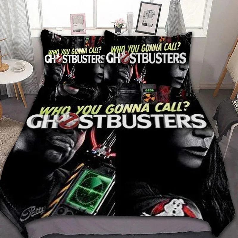 Sängkläder Set Ghostbusters Tryckt Full Storlek Täcke Säng mjuk varm Överkast Påslakan Örngott Set Vuxen Pojkar sängkläder