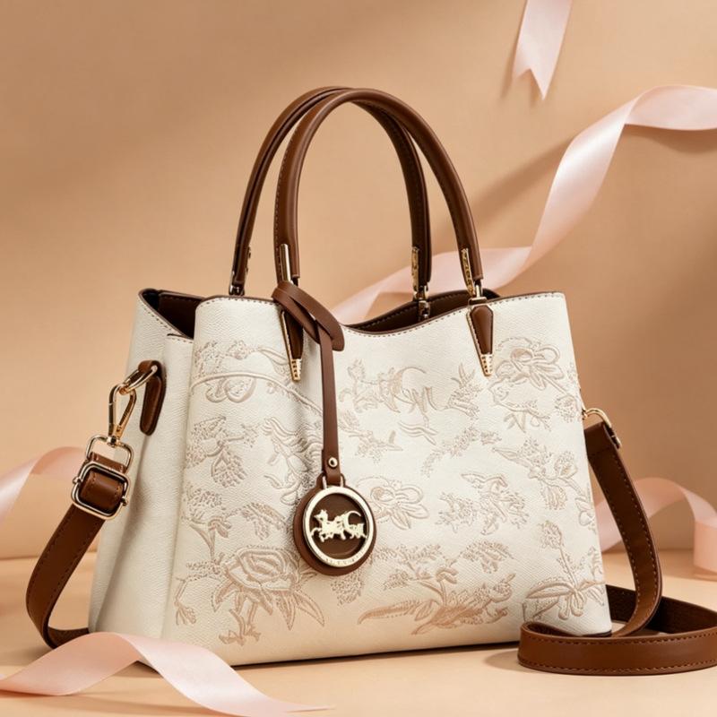 Trendy National Style Embroidery Ladies Handbag, Premium Multiway Daily Bag For Middle Aged Mothers