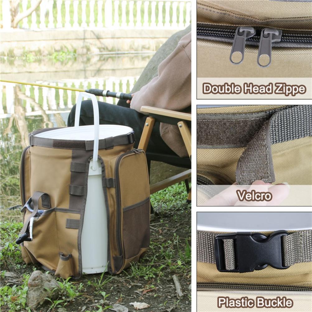 Outdoor Campingeimer Organizer Große Kapazität Angeltaschen-Aufbewahrungstasche Gartentasche für Angeln Camping Wandern