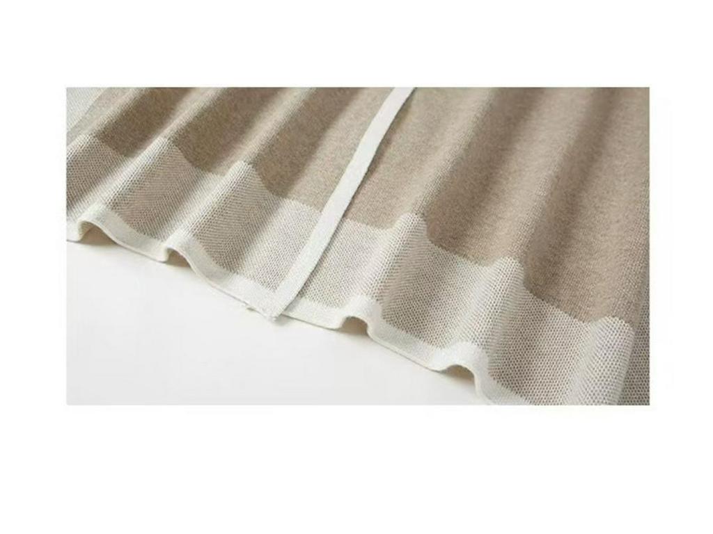 Hochwertiger gestrickter Schalmantel für Damen: Warme Herbst-/Winter-Colorblock-Oberbekleidung