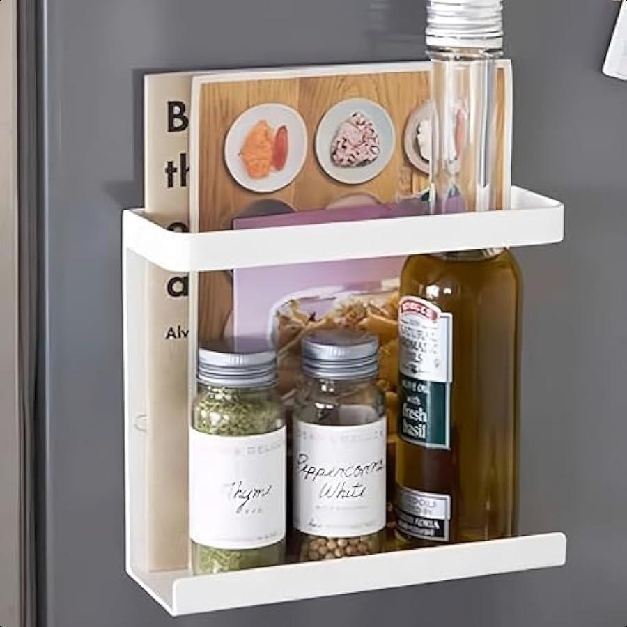 Magnetic Spice Rack for Refrigerator 2PCS Spice Rack Organizer Perfect Space Saver for Kitchen Holding Spice Jars Bottle Cling