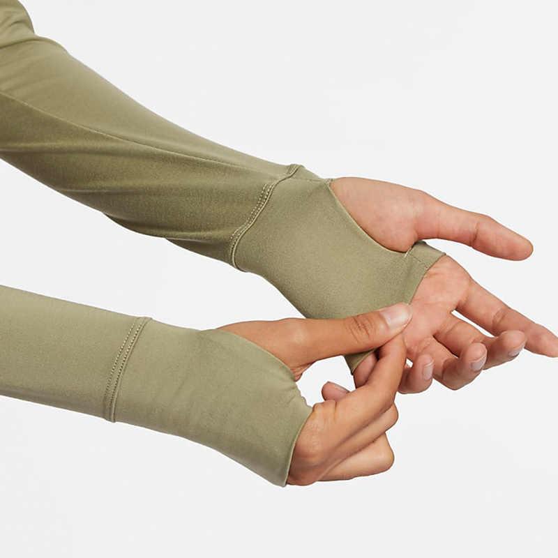 Nike Breathable Slim Fit Quick-Dry Long Sleeve Sports T-Shirt Women Tops Grass-Green FB5277-276