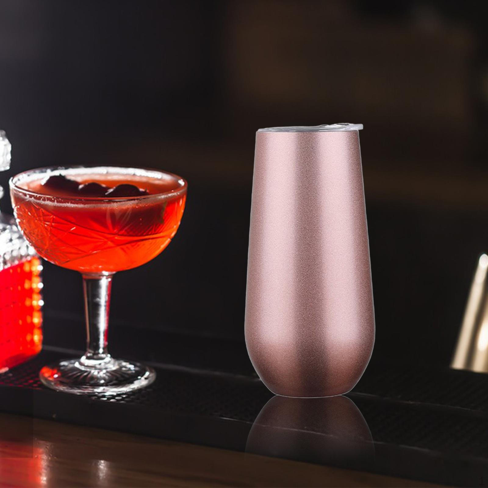 

Элегантный винный бокал из нержавеющей стали 6 унций с двойными стенками и изоляцией для пикников розового золота