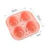 4-Cavity Rose Ice Cube Mold Silicone Ice Cube Tray Easy Release Ice Ball Maker for Chilling Cocktails Whiskey and Juice Drinks