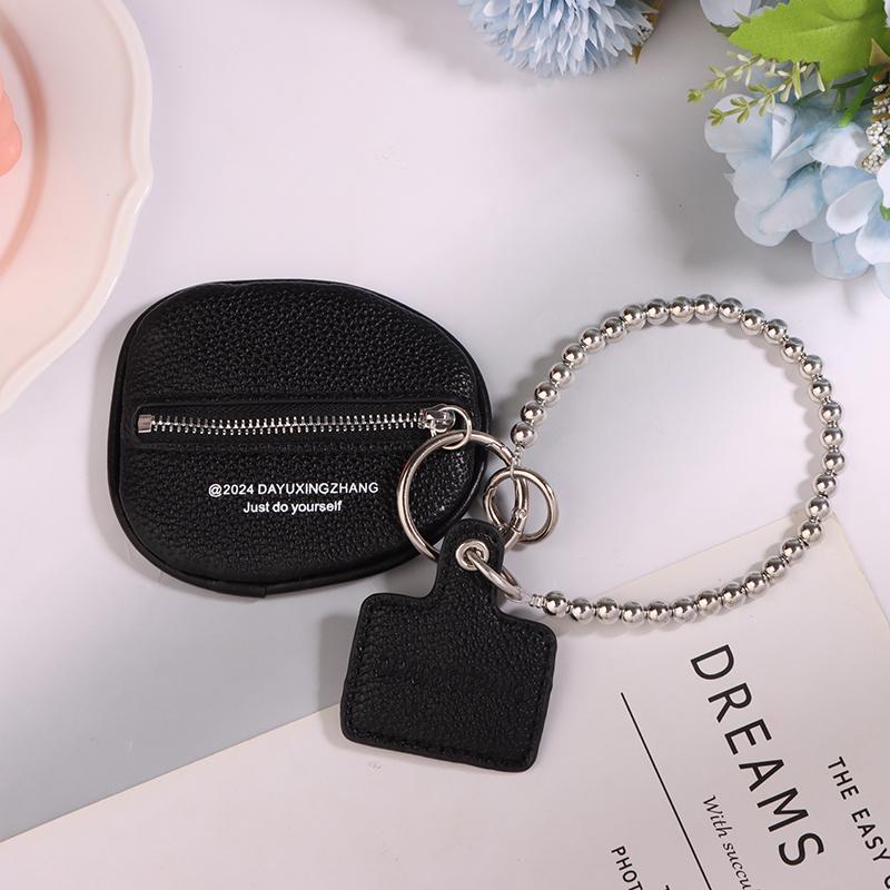 

Модные аксессуары-подвески для сумки, черный кейс для ключей с текстурой из искусственной кожи, кошелек для монет, брелок-шарм в подарок