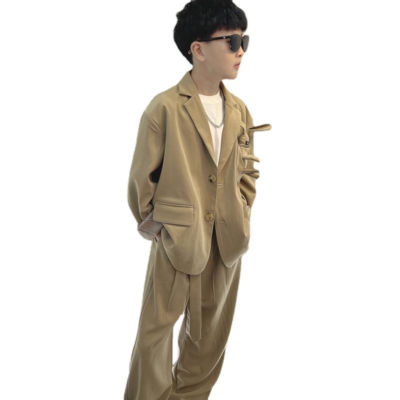 Herbst 2025 Jungen Trendiger Lockerer Blazer Zweiteiliges Anzug-Set