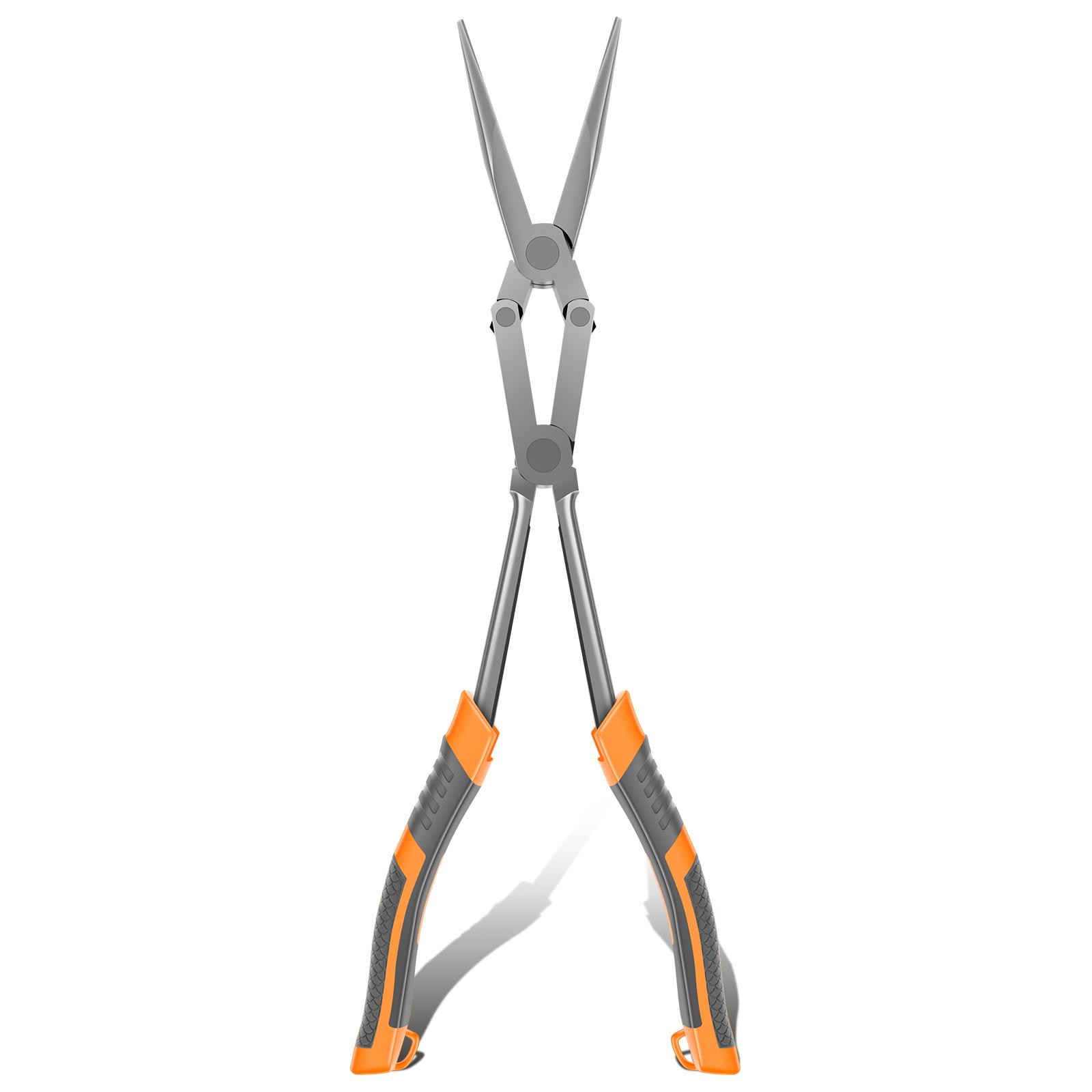 

Long Reach Needle Nose Pliers 13 Inch Chrome Vanadium Steel Double Joint Long Nose Pliers with Ergonomic Handle for Tight Space